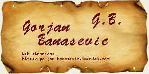 Gorjan Banašević vizit kartica